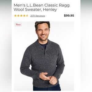 Men's L.L.Bean Classic Ragg Wool Sweater, Henley
